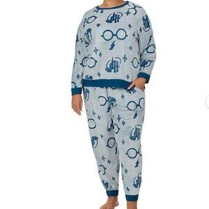 Wizarding World of Harry Potter Women's Fleece Pajama Set Turquoise SIZE XXL